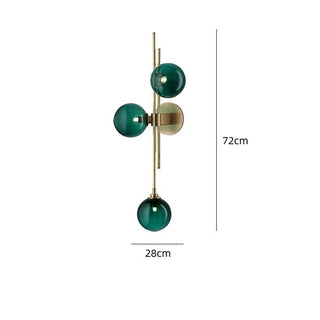Vintage glass globe wall lamp three heads — artistic sconce