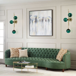 Three head artistic glass globe wall sconce ambient — vintage