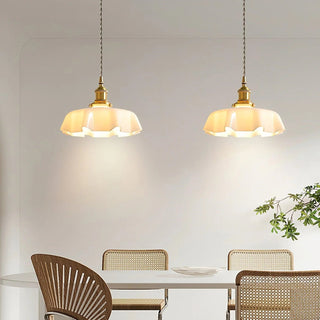 Suspension moderne à bord ruban de verre - Petite lampe romantique pour salon