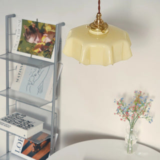Suspension moderne à bord ruban de verre - Petite lampe romantique pour salon