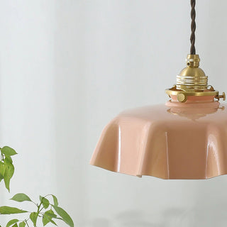 Suspension moderne à bord ruban de verre - Petite lampe romantique pour salon