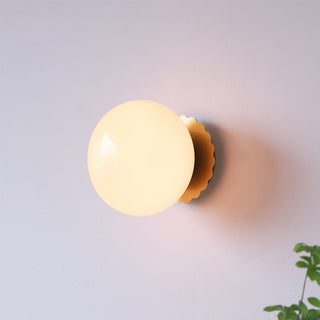 Vintage glass wall sconce round head — E27 wire lamp