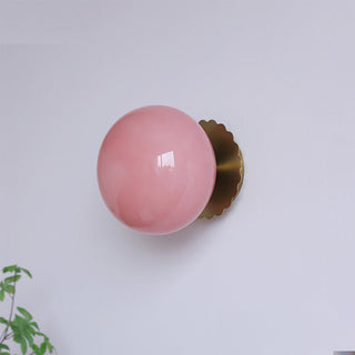 Vintage glass wall sconce round head E27 angle — fixture