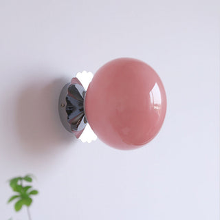 Round head E27 vintage glass wall lamp — wire powered sconce