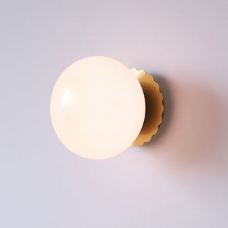 Round E27 vintage glass wall sconce — wire powered lamp