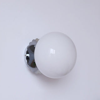 Vintage round head glass wall sconce E27 — wire powered fixture