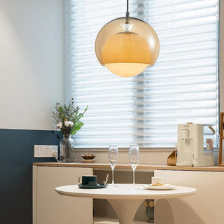 Orange glass pendant — Bauhaus vintage kitchen fixture