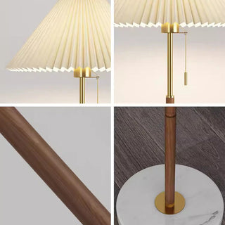 Vintage pleated lamp ambient — marble metal warm glow