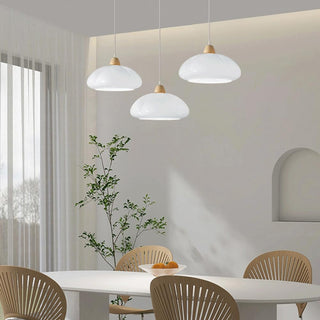Vintage glass pumpkin pendant close-up — E27 adjustable ceiling lamp
