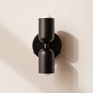 Modern adjustable two light double head wall sconce — fixture