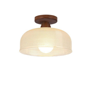 Vintage Ceiling Lamp – Solid Wood & Glass Ceiling Light With E27 Bulb