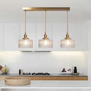 Elegant kitchen lamp with vintage cylindrical glass