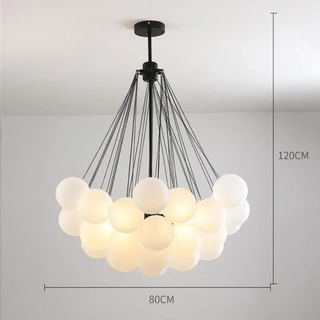 LED Pendant Light – Modern Chandelier with Glass Balls | Adjustable Height