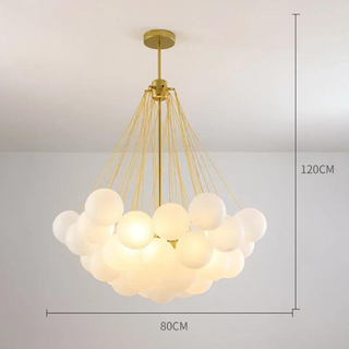 LED Pendant Light – Modern Chandelier with Glass Balls | Adjustable Height