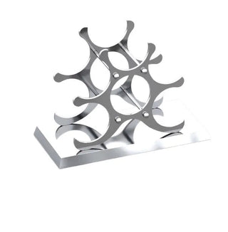 stainless steel wine rack 6 bottle wine holder modern compact organizer front view