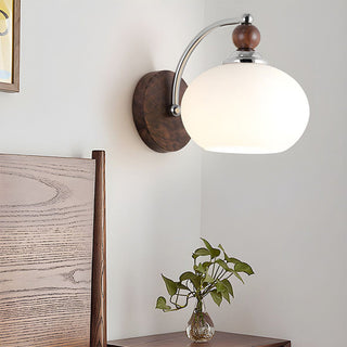 Mushroom glass wall light contemporary dimmable — glass shade sconce