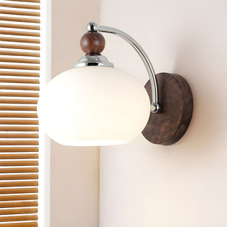 Dimmable mushroom glass wall sconce — contemporary wall lamp