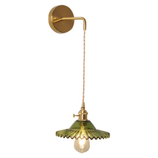 Adjustable Nordic brass glass wall sconce shade — fixture