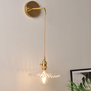 Glass Nordic adjustable shade wall sconce brass ambient — lamp
