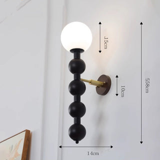 Metal multi ball Bauhaus wall sconce detail — dimmable lamp