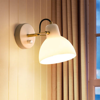 Minimalist white glass wall sconce — soft ambient glow lamp