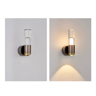 Modern minimalist cylinder wall light — metal acrylic dimmable