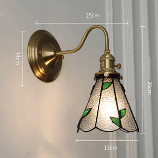 Tiffany glass wall lamp brass dimmable — vibrant interior