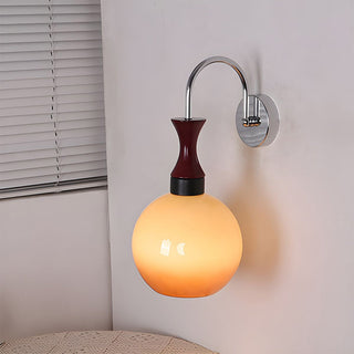 Classic yellow bowl glass wall sconce — retro warm glow lamp