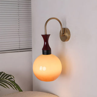 Retro yellow bowl glass wall lamp — classic warm glow sconce