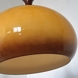 Yellow glass bowl wall lamp angle — retro classic sconce