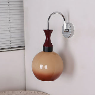 Yellow bowl glass retro wall lamp detail — classic sconce