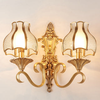 Applique murale dorée de style Mid-Century - Luminaire métallique contemporain avec éclairage d'ambiance chaleureux