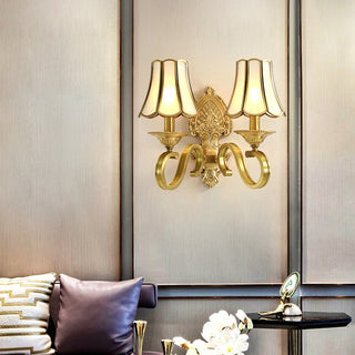 Mid-century modern gold wall sconce — contemporary metal lamp