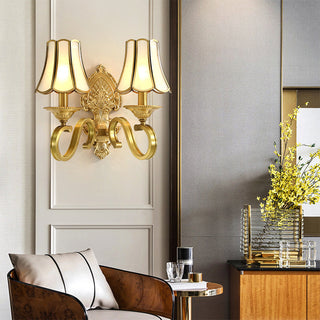 Contemporary gold mid-century wall lamp angle — metal sconce