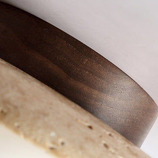 Stone walnut wood industrial wall sconce — beige lamp