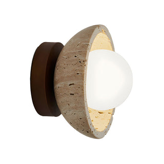 Walnut stone industrial beige wall sconce — lamp fixture