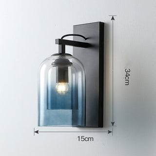 Scandinavian cylinder glass wall sconce close-up — soft accent