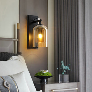 Scandinavian double glass cylinder wall sconce — soft glow accent