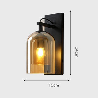 Double glass cylinder wall sconce angle — Scandinavian accent lamp