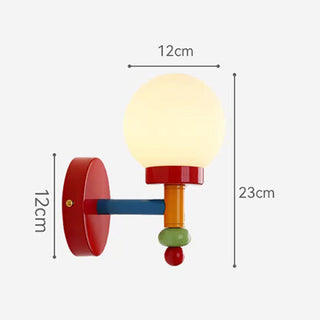 Multicolor vibrant glass panel modern wall sconce close-up