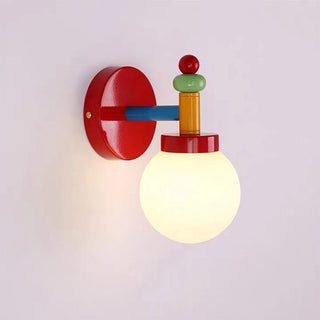 Vibrant glass panel multicolor modern wall sconce detail