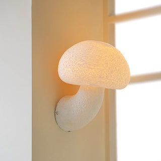 Cream resin mushroom French wall sconce — soft glow lamp