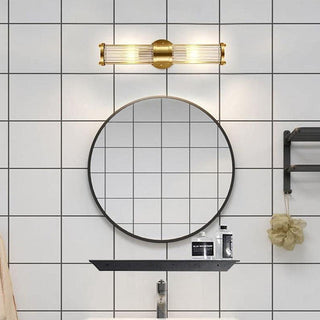Gold luxury vanity wall lamp iron glass illuminated — bathroom