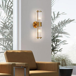 Gold classic luxury bathroom wall lamp angle — iron glass sconce