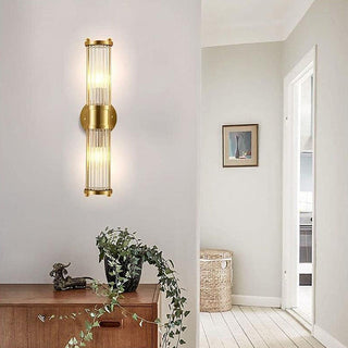 Classic luxury iron glass gold bathroom vanity sconce — wall