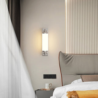 Chrome LED cylindrical wall sconce — modern sleek fixture