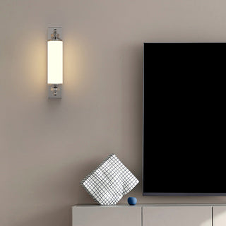 Modern sleek chrome LED wall lamp ambient — cylindrical sconce