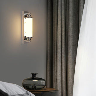 Cylindrical chrome LED wall sconce — modern sleek finish