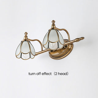 Bathroom vanity French gold mushroom shade wall sconce — lamp