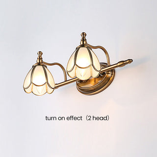 French bathroom vanity wall lamp gold mushroom shade — sconce